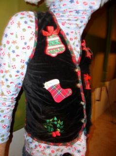 Hodge Podge Velveteen Ugly Christmas Sweater Party Vest Mens Womens