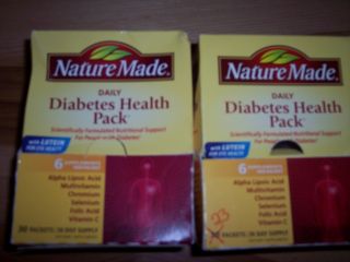 Nature Made Daily Diabetes Health Pack Lot of 2 Boxes 60 Day Supply
