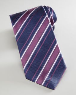 Hugo Boss Diagonal Striped Tie, Navy/Burgundy   