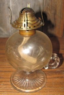 Antique Finger Oil Lamp w Queen Anne Scovill Burner