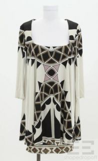 Mara Hoffman Khaki & Black Jersey Long Sleeve Dress Size Large