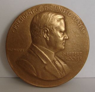  High Relief Medal 1929 Inaugural Medal President Herbert Hoover