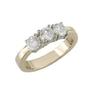 Daveen   size 12.00 14K Gold Three Stone Diamond Ring Jewelry 