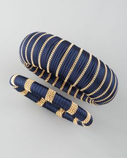 two piece wrapped bangles navy $ 75