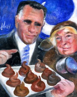 Painting Obama Bullshitter Rolling Stone Romney Trump Baking Political