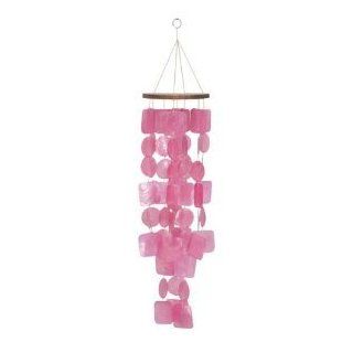 Capiz Shells Pink Tinted Wind Chime 28x6 Patio, Lawn
