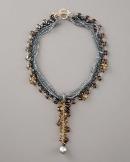 Wendy Brigode Multi Stone Lariat Necklace   
