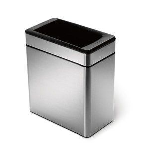 simplehuman Profile Open Trash Can, Brushed Stainless