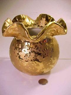 Holley Ross Abstract Rim 22K Weeping Gold Vase Laanna PA