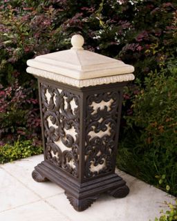 Leaf Scroll Trash Receptacle   