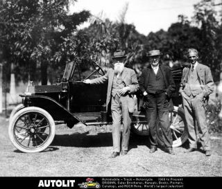  Ford Model T Factory Photo John Burroughs & Thomas Edison & Henry Ford