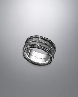 Armory Band Ring, Pave Black Diamonds, 11mm