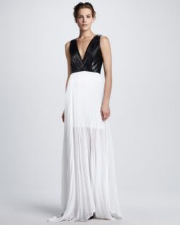 Black White Silk Dress  