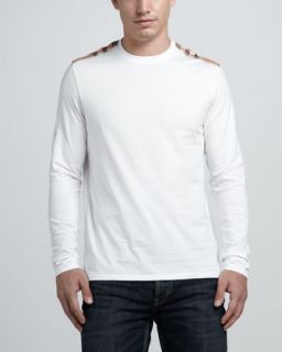 Burberry Brit Elbow Patch Long Sleeve Tee, Gray   