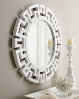 White Fretwork Mirror   