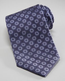 Brioni Paisley Woven Tie, Navy   