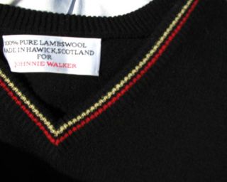 Johnny Walker Made Hawick Scotland Lambswool Golf Sweater XL Washable
