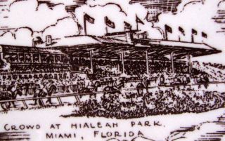 1940s Miami Florida Vintage Sepia Brown Collectors Plate by Vernon