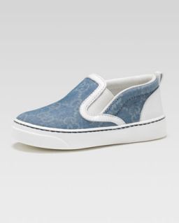 Z0WTJ Gucci Board GG Denim Slip On Sneaker, Toddler Sizes