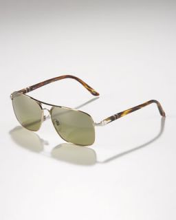 Persol Metal Aviator Sunglasses   