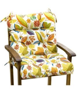  Seat High Back Chair Cushion Tie Floral Patio Outdoor New