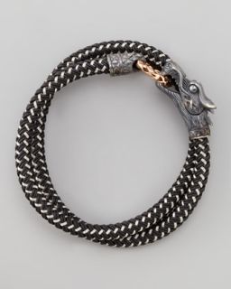 N1WE2 John Hardy Naga Nylon Cord Wrap Bracelet, Black
