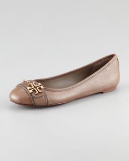 Tory Burch Clines Logo Strap Ballerina Flat   