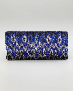  clutch bag available in royal $ 148 00 moyna ikat beaded fold over