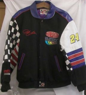 Chase Authentics Jeff Gordon Dupont Wool Leather NASCAR Jacket XL