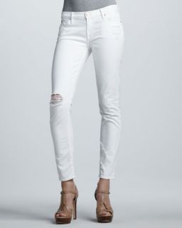 T5UJ4 7 For All Mankind The Slim Cigarette Distressed Jeans