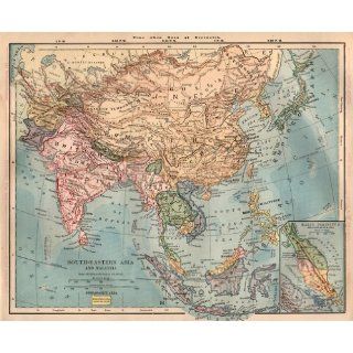 Butler 1887 Antique Map of Southeast Asia