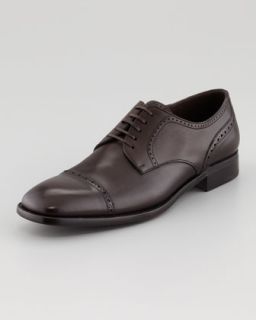 M04C6 Ermenegildo Zegna Couture Lace Up Derby, Dark Brown