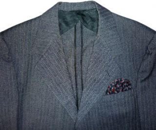 Vtg 30s 1940s Pinstripe Herringone 3 Button Suit Sz 42 w 35 Gangster