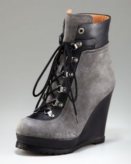 Modern Vintage Lace Up Wedge Bootie   