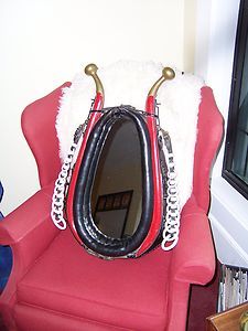 Vintage Horse Collar Harness Mirror Hames Brass Knobs  