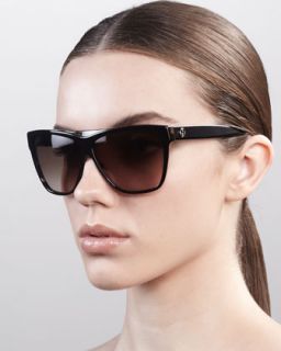 Gucci Square Plastic Sunglasses, Black   