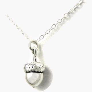 Acorn Small Sterling Silver Charm Necklace Woodland Botanical Nature
