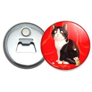 Cat and Rat buddy funny button bottle opener and fridge