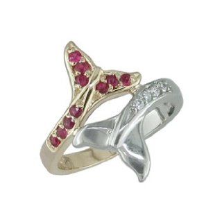 Ashae   size 7.25 14K Two Tone Gold Ruby & Diamond Ring Jewelry