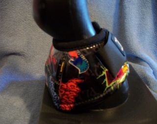 Classic Equine Graffiti Spray Paint Horse Bell Boots Medium