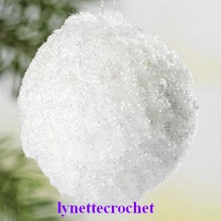 Set of 24 Glittery Plush Snowball Ornaments 2 Diameter 2 Dozen New in