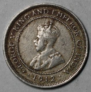 1912 H British Honduras Nickel 5 Cents Only 20K Made Elusive Date