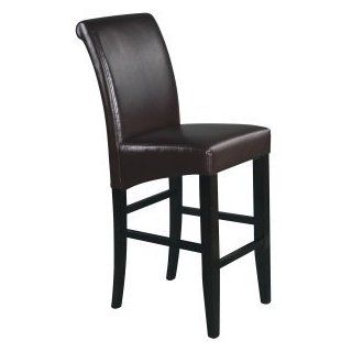 Office Star   30 Parsons Bar Stool In Espresso Leather