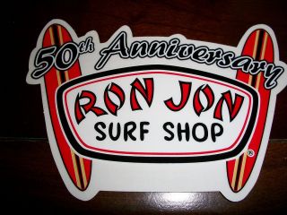 RON JON SURF SHOP 50th Anniversary COCOA BEACH, FLORIDA BUMPER STICKER