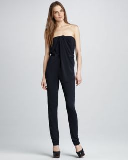 T5PHY Halston Heritage Strapless Draped Jumpsuit