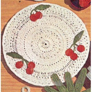 Vintage Crochet PATTERN to make   Cherry Motif Placemat