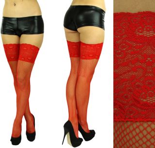  Fishnet Wide Lace Top Thigh Highs Stockings Bridal Hosiery