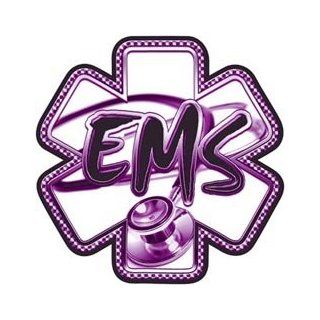 Purple EMS Stethoscope Star of Life Decal   24 h