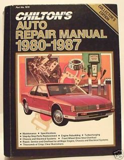  Chiltons Collector Ed Auto Repair Manual 1980 1987
