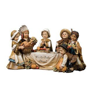 Josephs studio Pilgrim and Indian Kids at Table Figurine